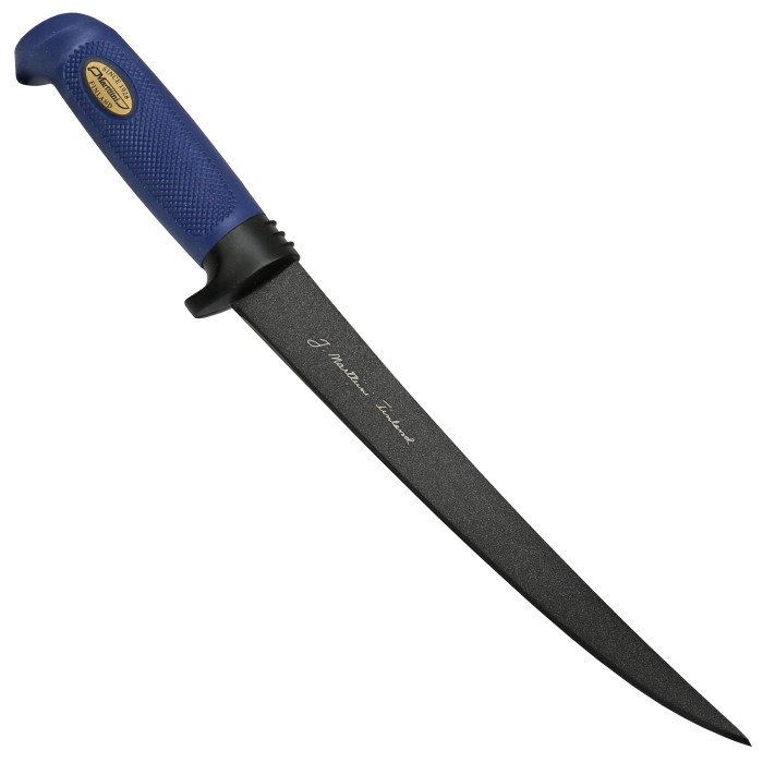 MARTTIINI Oy Filetiermesser "Martef Filleting Knife 23" Griff blau Lederscheide